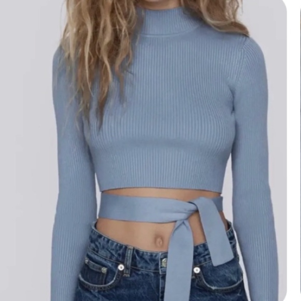Zara Mock Neck Openback Sweater